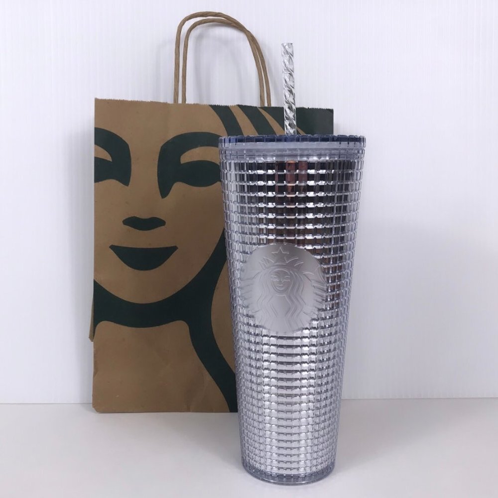 NEW Starbucks Silver Grid Disco Venti 20oz Tumbler 2020